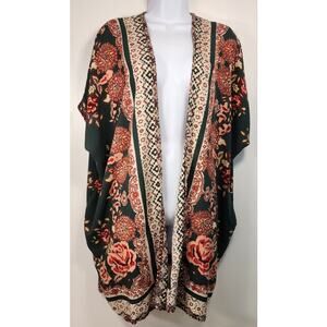 Angie Boho Floral Kimono Cardigan Open Front Festival Cottagecore